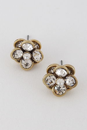 Small Flower Rhinestone Earrings 7ABH10